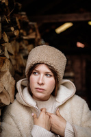 Mimimi - opaska na głowę z wełny merino - beż