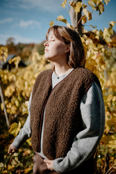 Mimimi - Kamizelka z wełny merino - espresso