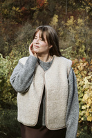 Mimimi - Kamizelka z wełny merino - almond