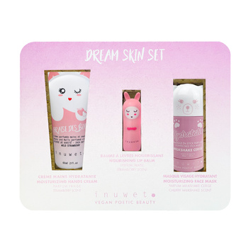 Inuwet Zestaw Pink Dream Box: maska w sztyfcie, krem do rąk, balsam do ust