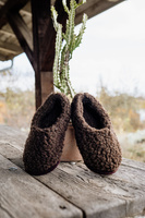 Mimimi - kapcie z wełny merino - espresso