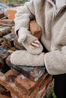 Mimimi - rękawiczki damskie z wełny merino - beż