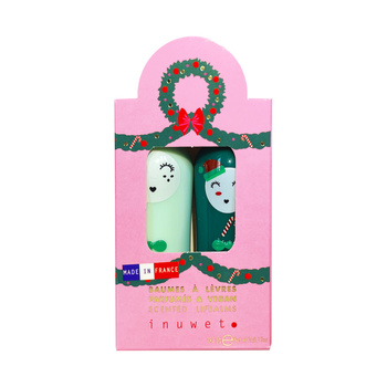 Inuwet Zestaw prezentowy dwóch balsamów do ust dla dzieci - Wiśnia& Jabłko